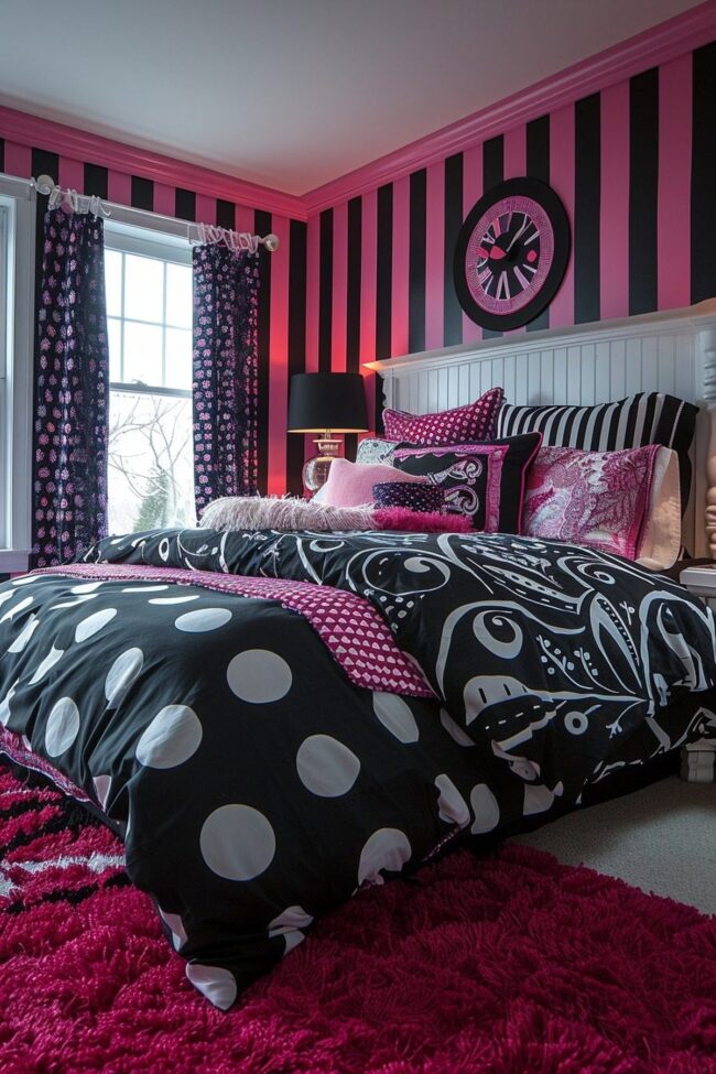 Dynamic Pink and Black Designs