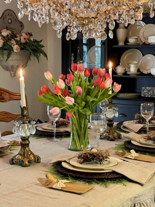 Chandelier-Inspired Tulip Floral Arrangement