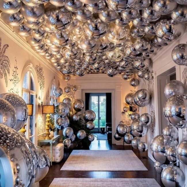 Captivating Silver Balloon Art Display