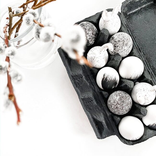 Striking Monochrome Egg Showcase Design