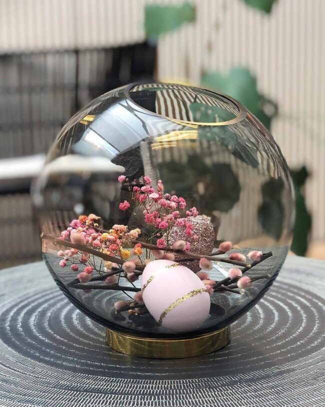 Easter-Themed Glass Globe Display