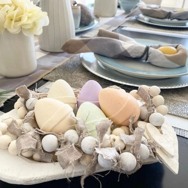 Charming Pastel Egg Display with Nature